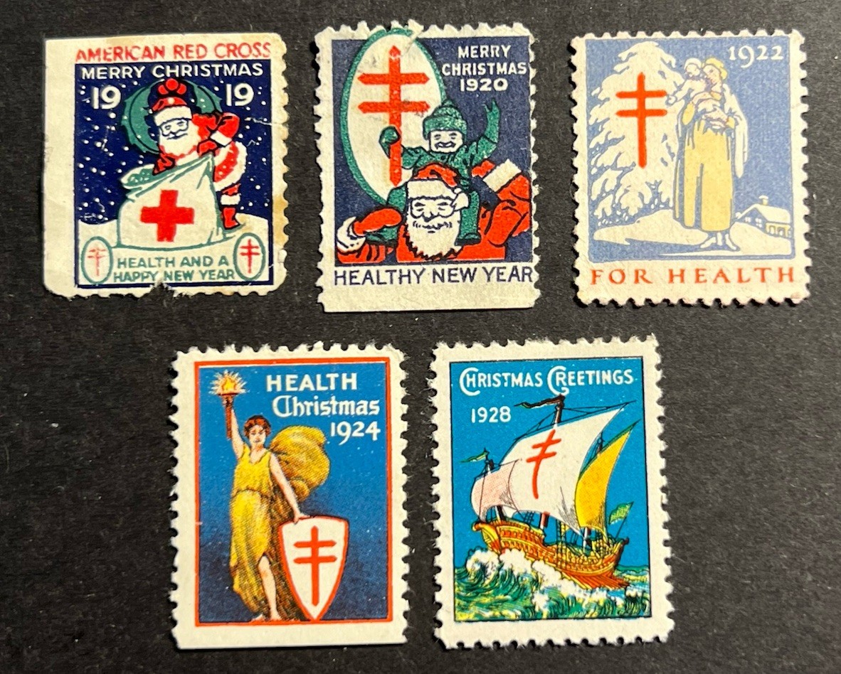 Travelstamps: 1919, 1920, 1922, 1924, 1928 Christmas Seals Used & Mint ** Faults