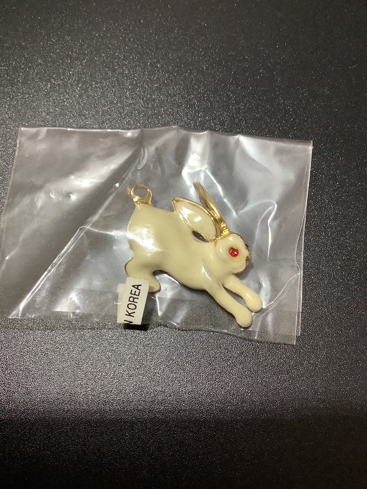 Vintage Phister Ent. White Rabbit Red Eyes Bunny Pendant Charm 90s Vintage Phister Ent. White Rabbit Red Eyes Bunny Pendant Charm 90s