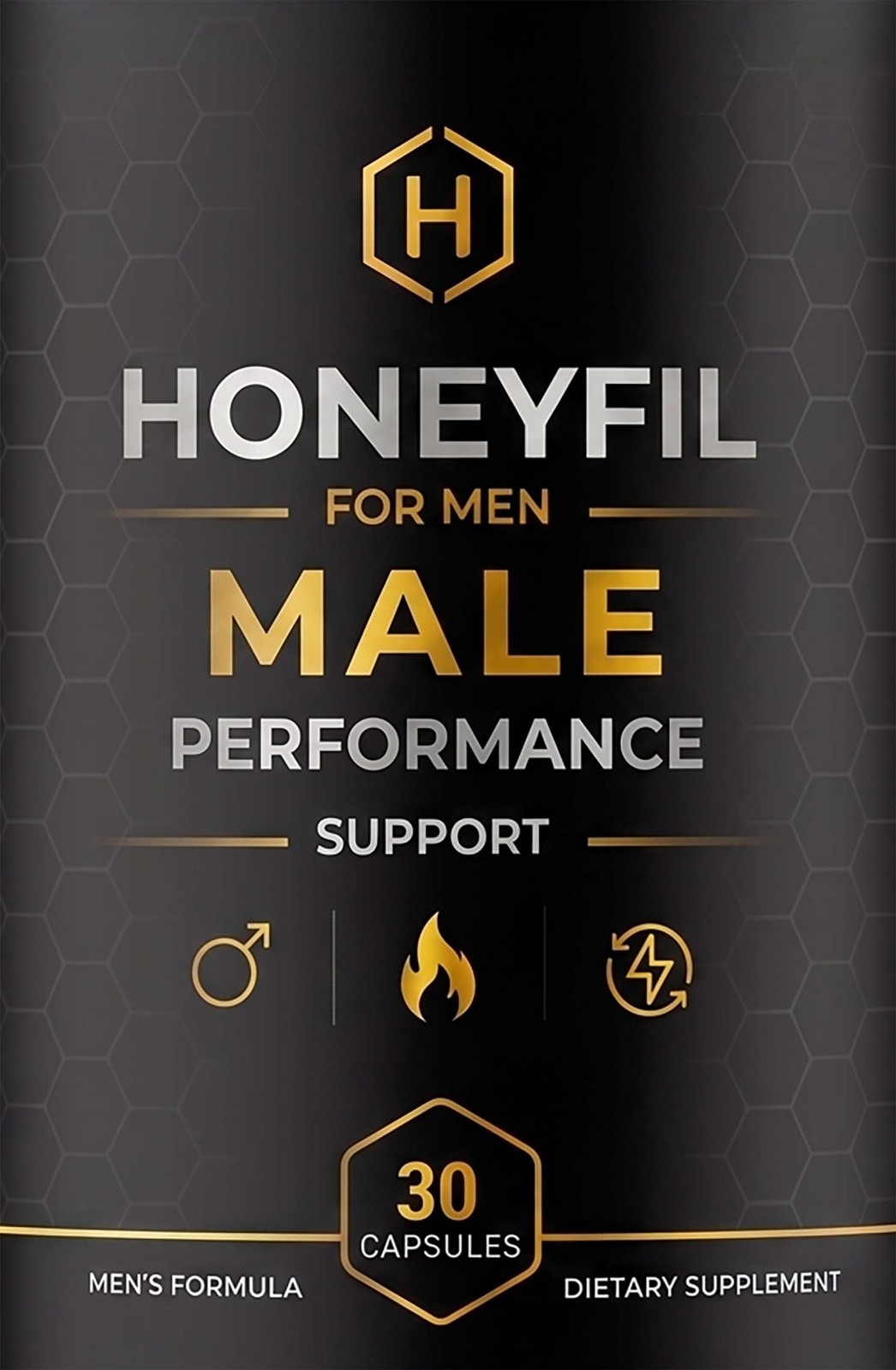HoneyFil Mens Health Support Dietary Supplement 30 Capsules Male Strength