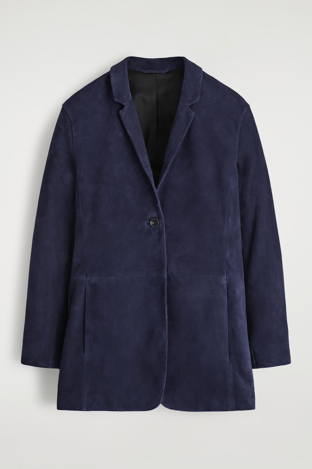COS Women\'s Steel Blue Suede Single Breasted Blazer. BNWT. Size 32/4 UK RRP £349