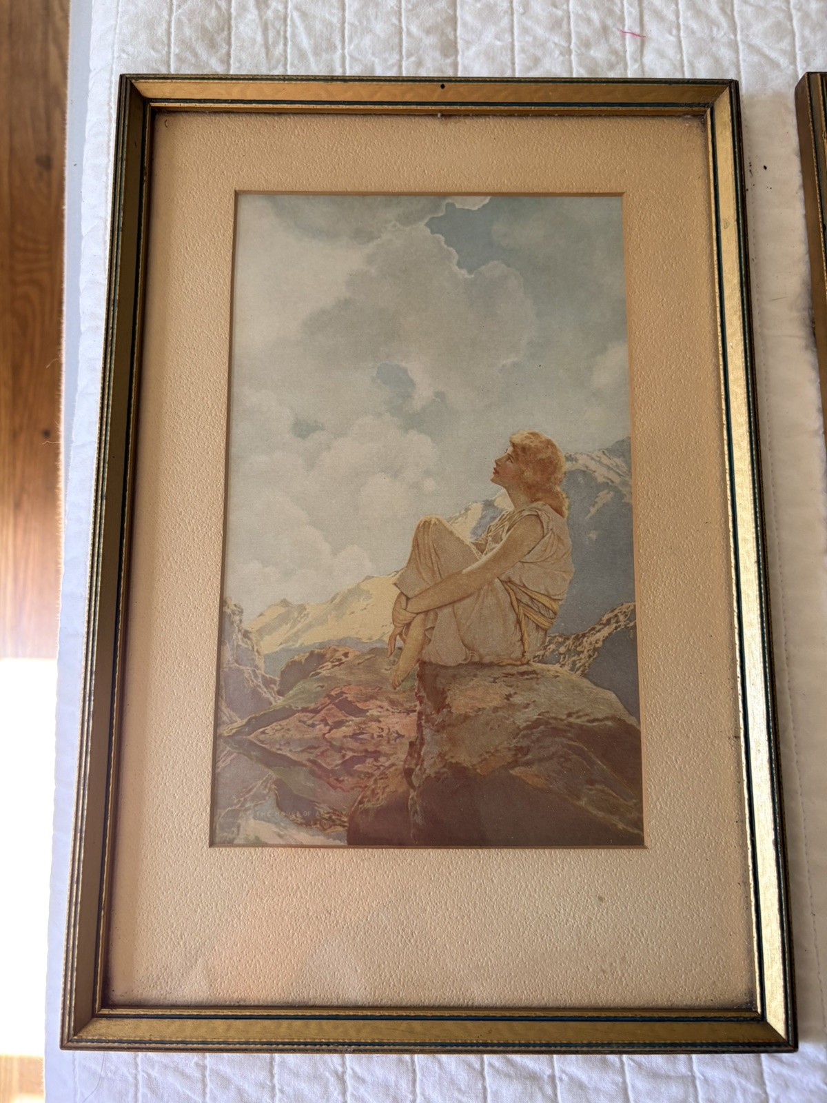 Antique 1920s Maxfield Parrish Print MORNING Art Deco Gairing Framers Chicago Antique 1920s Maxfield Parrish Print MORNING Art Deco Gairing Framers Chicago