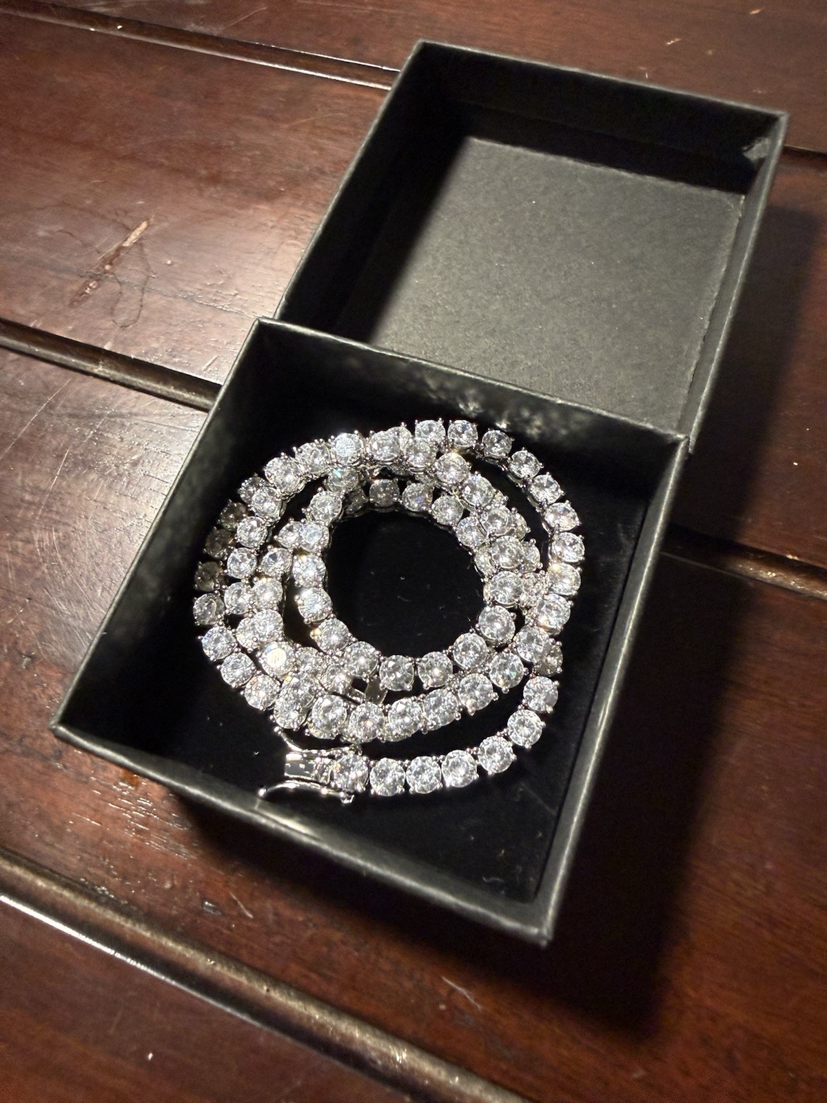 Moissanite Tennis Chain 5mm 20 Inch Silver 0.5 CT GRA Certified