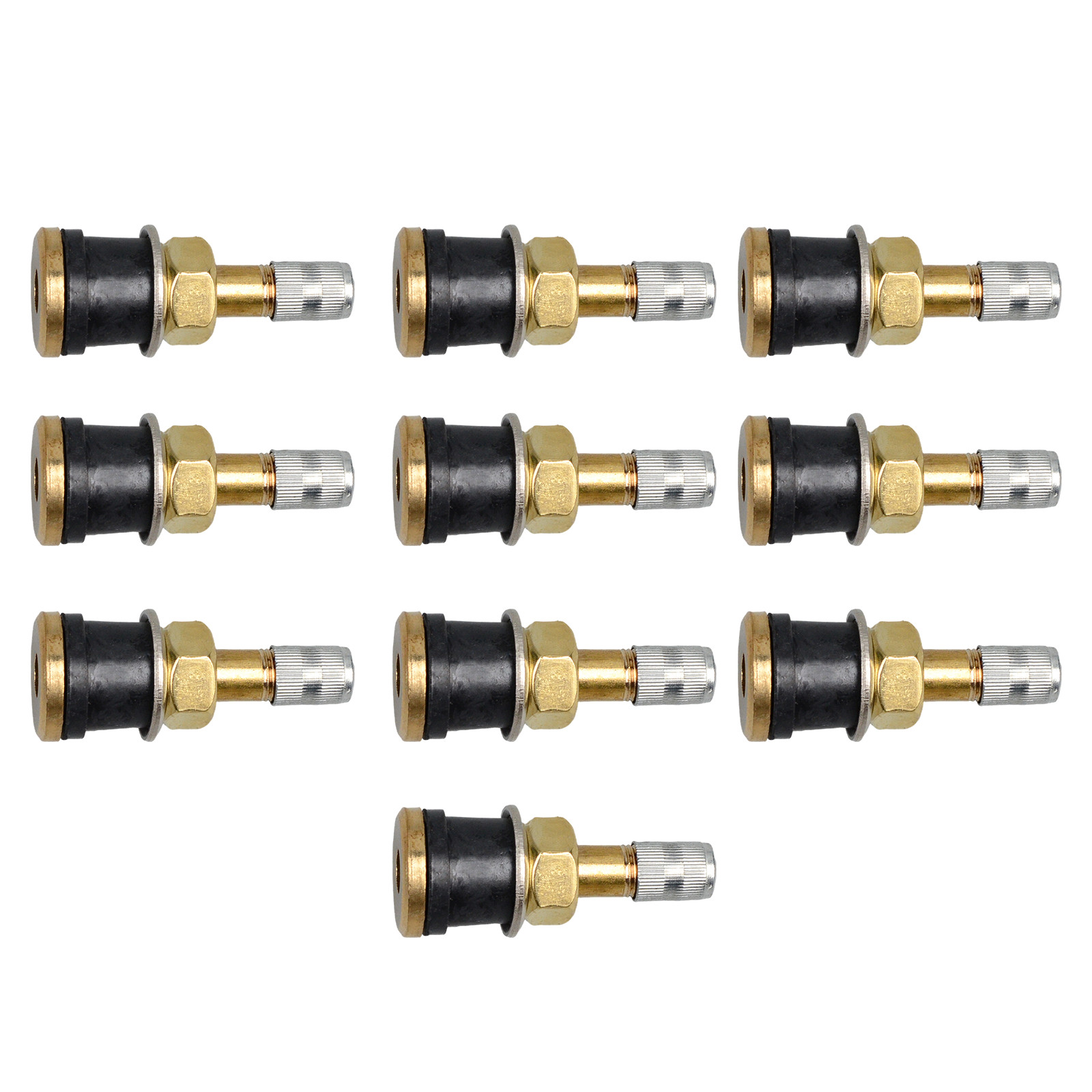 10x Brass Clamp-In Tire Valve Stems TR501 for Tubeless Truck Wheels