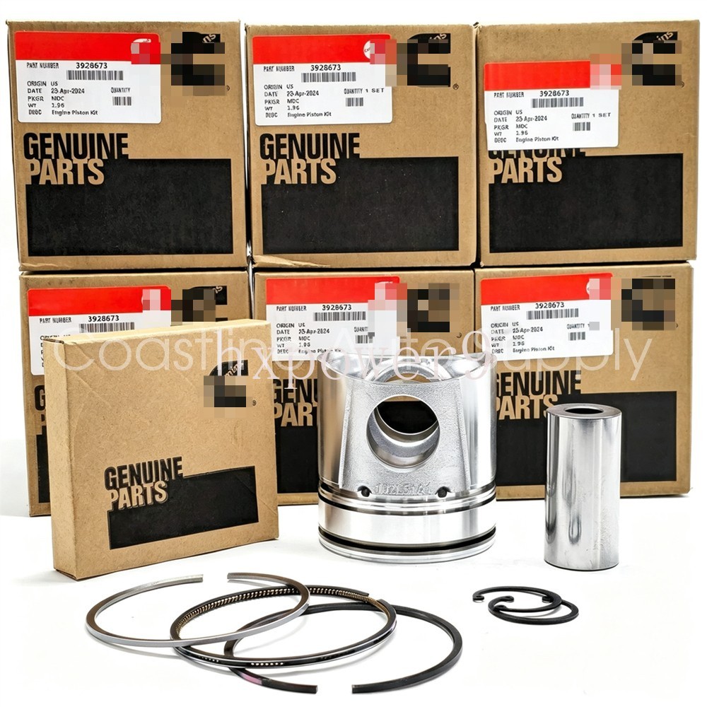 6X STD Piston Set w/Rings for 94-98 Dodge Cummins 5.9L 12V 6BT 3928673
