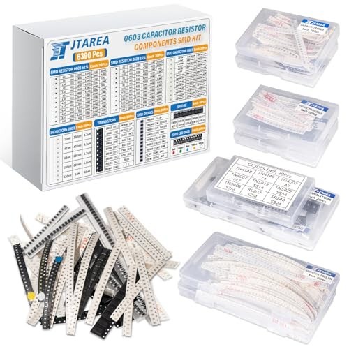 6390pcs 0603 SMD Electronic Component Kit 1% 5% Resistor Capacitor Diode Tran