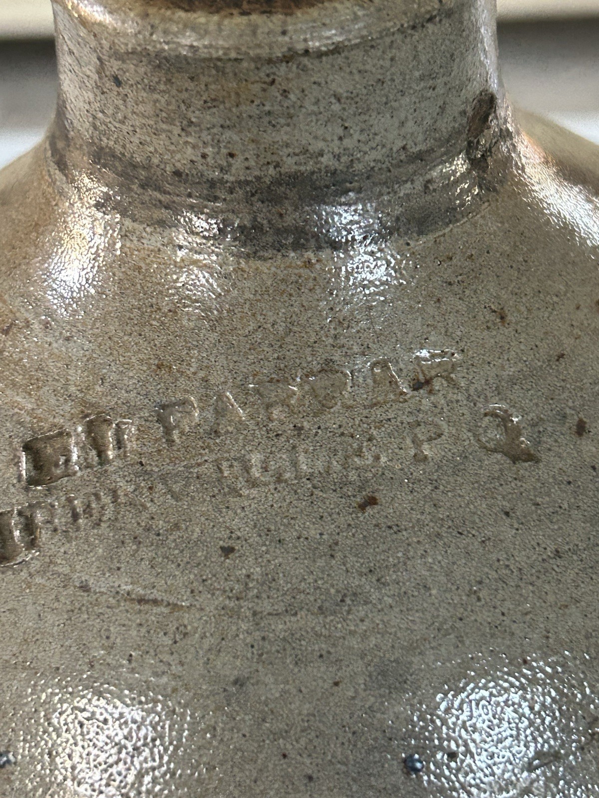Antique E.L. Farrar Iverville P Q  Canada Stoneware 1 gal Jug 11.75\
