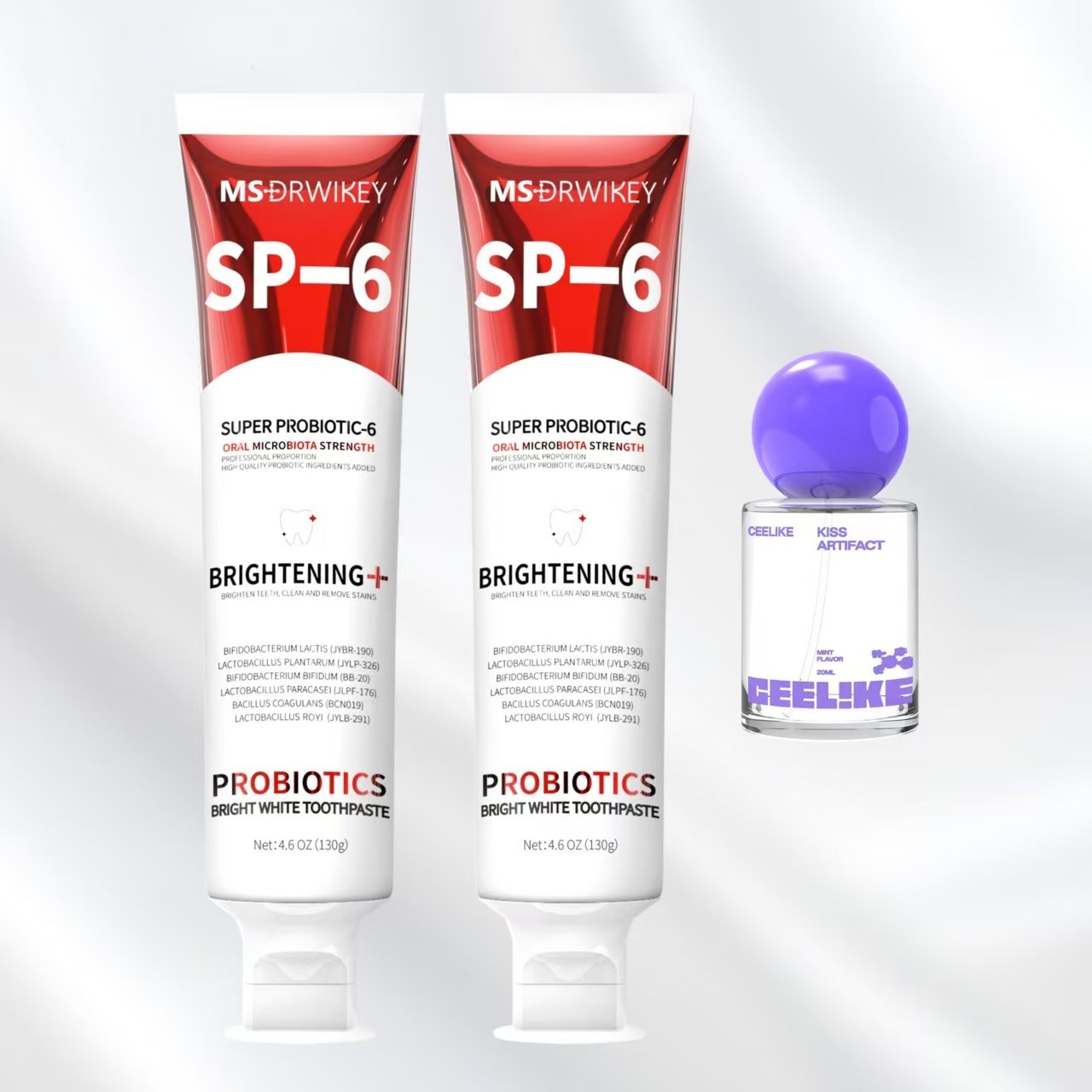 CEELIKE 7.5% nHAP  Toothpaste - 2Packs + Probiotic Oral Spray - 1Pack