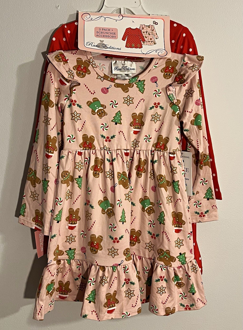 Rare Editions Girls 2-Piece Dress Set Size 4 - 5 Red/Pink Polka Dot Gingerbread Rare Editions Girls 2-Piece Dress Set Size 4 - 5 Red/Pink Polka Dot Gingerbread