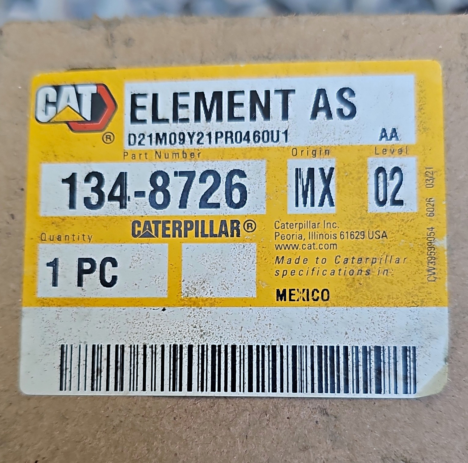 CATERPILLAR CAT 134-8726 FILTER ELEMENT FITS CATERPILLAR HEAVY EQUIPMENT