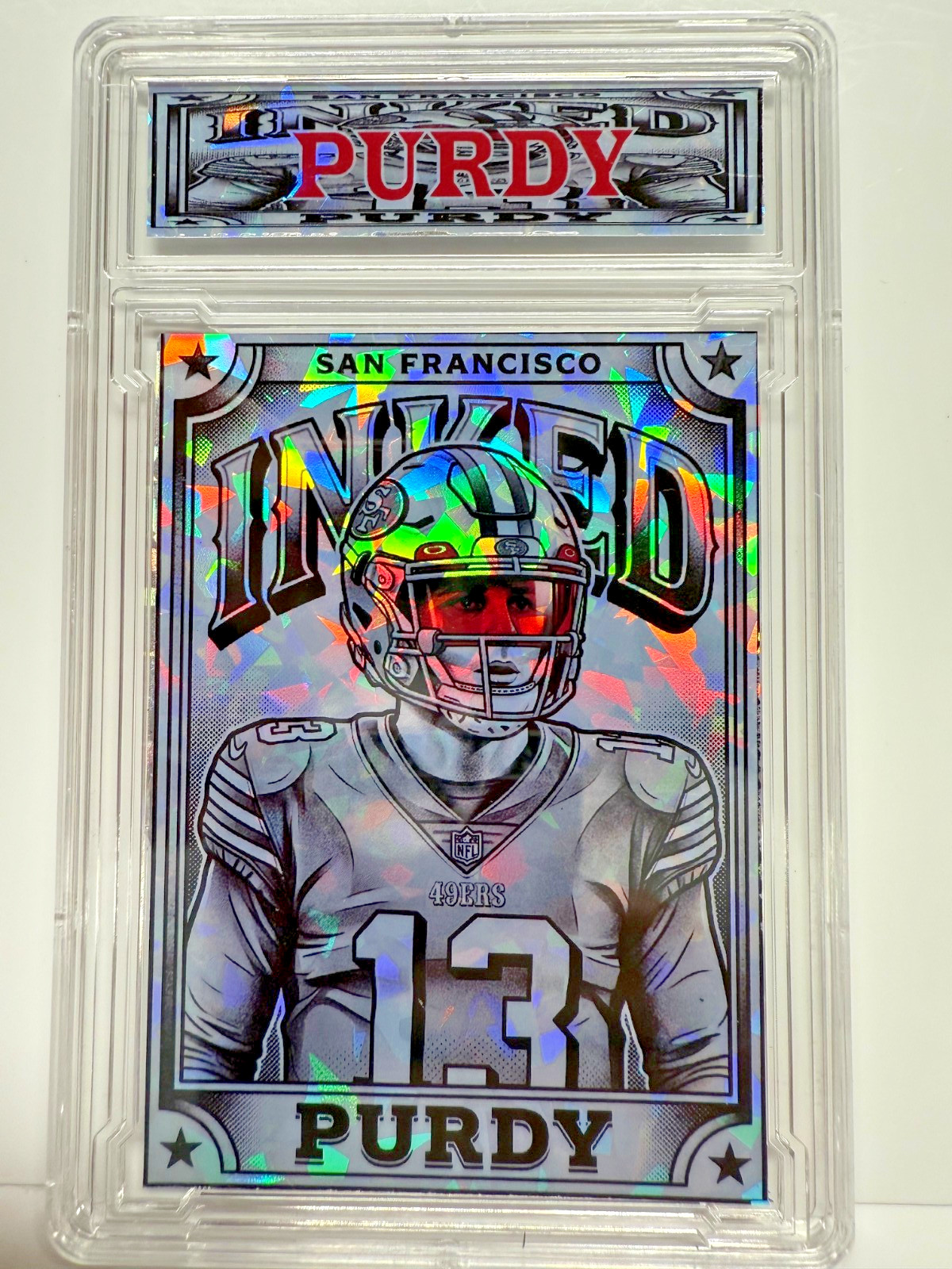 2026 San Francisco 49\'ers Brock Purdy Inked  Ice Refractor NFL Football cv rc
