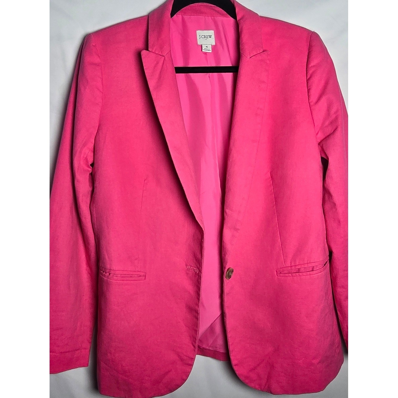 J. Crew Re-Imagined Bright Pink Single-Button Tailored Blazer Women 6 Career