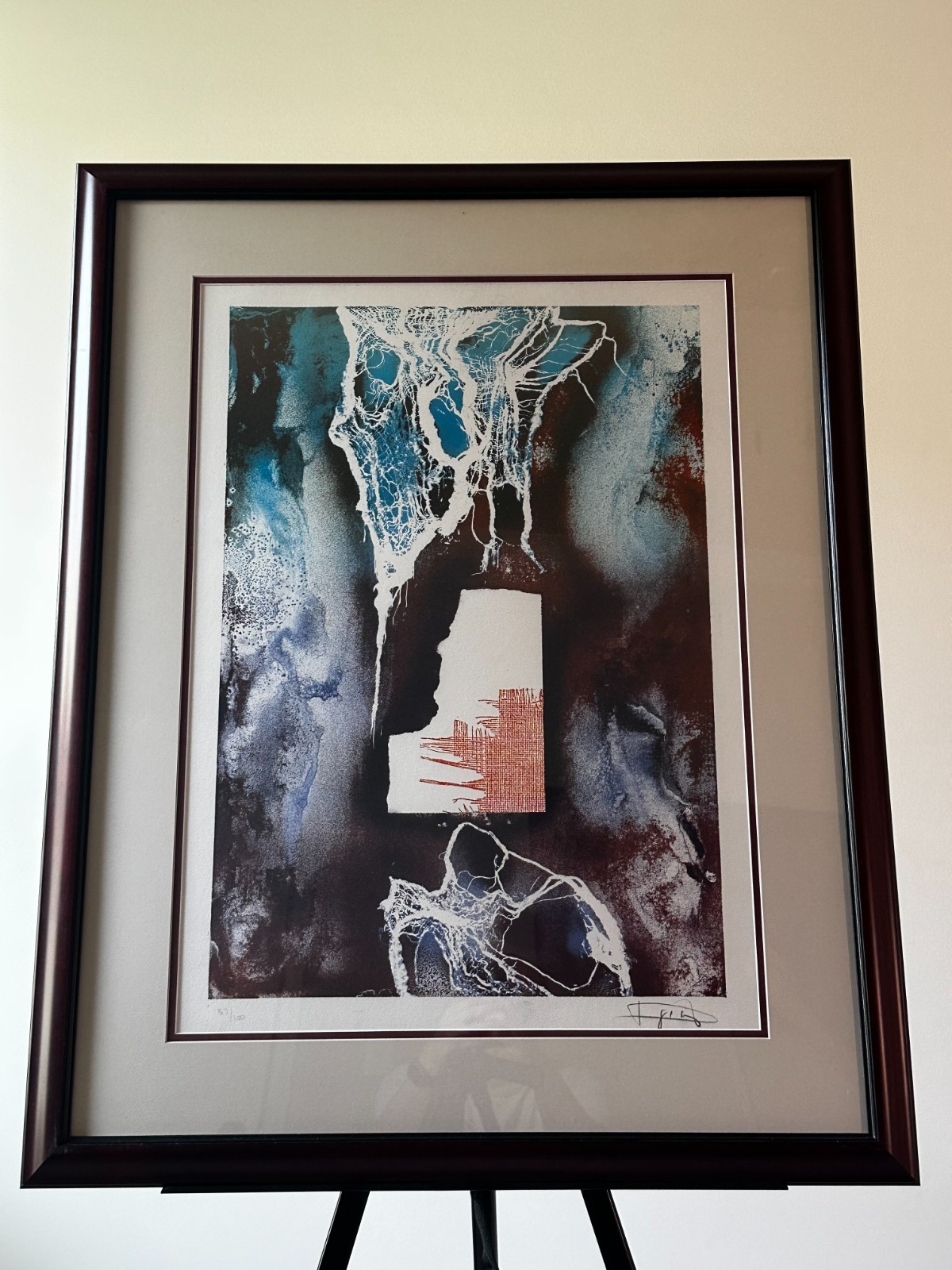 Laszlo Dus Untitled VII 1981 Signed Numbered Lithograph 57/100 Framed COA