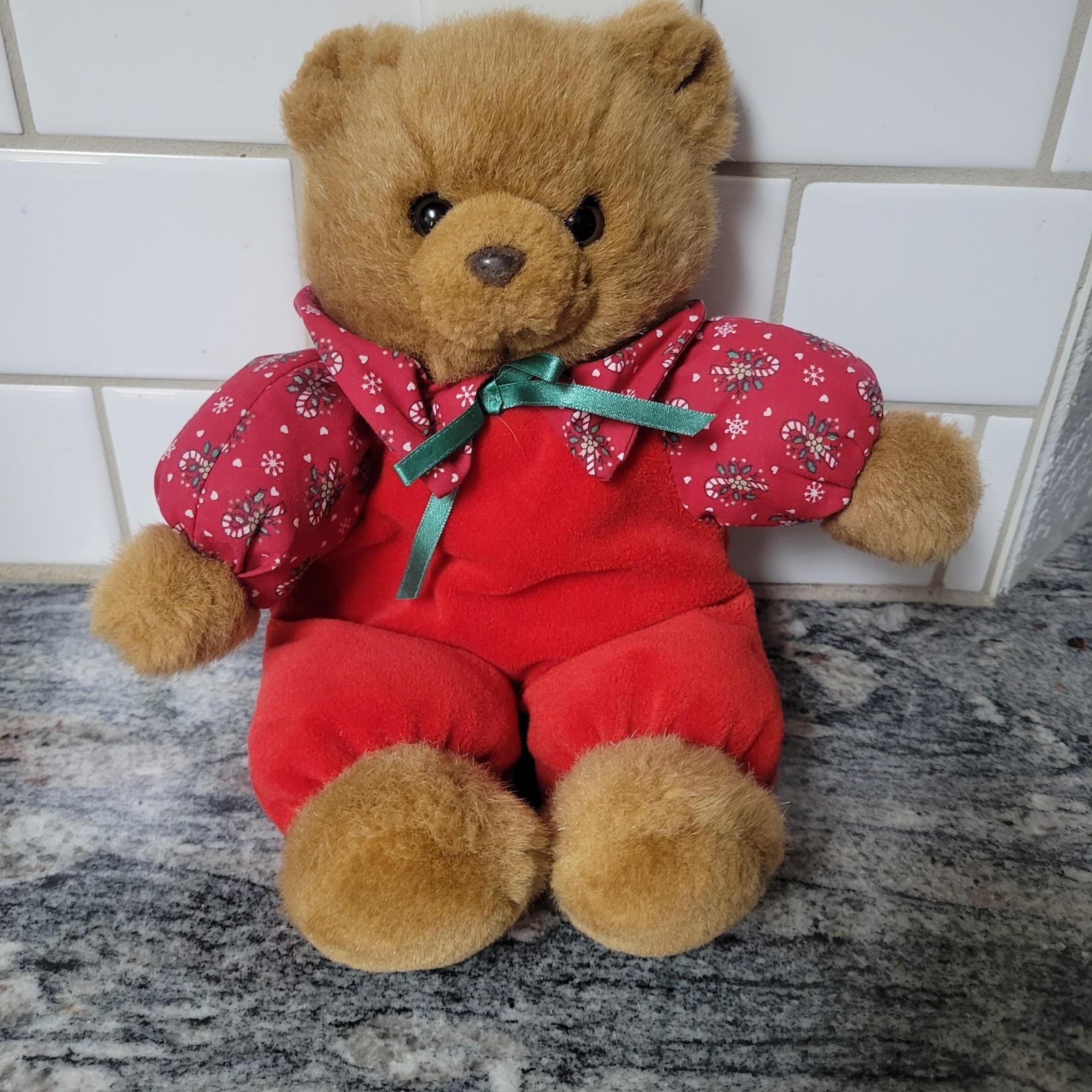 VTG Russ Berrie & Co. Russ Plush Bunky Christmas Bear Made in China Tag VTG Russ Berrie & Co. Russ Plush Bunky Christmas Bear Made in China Tag