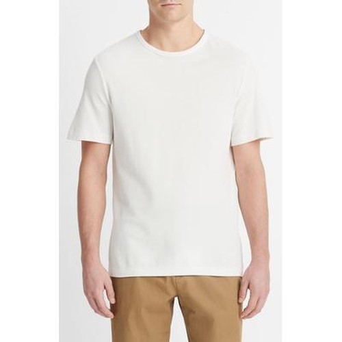 Vince Pima Cotton Piqué Crew Neck T-Shirt Men\'s Large Alabaster Short Sleeve