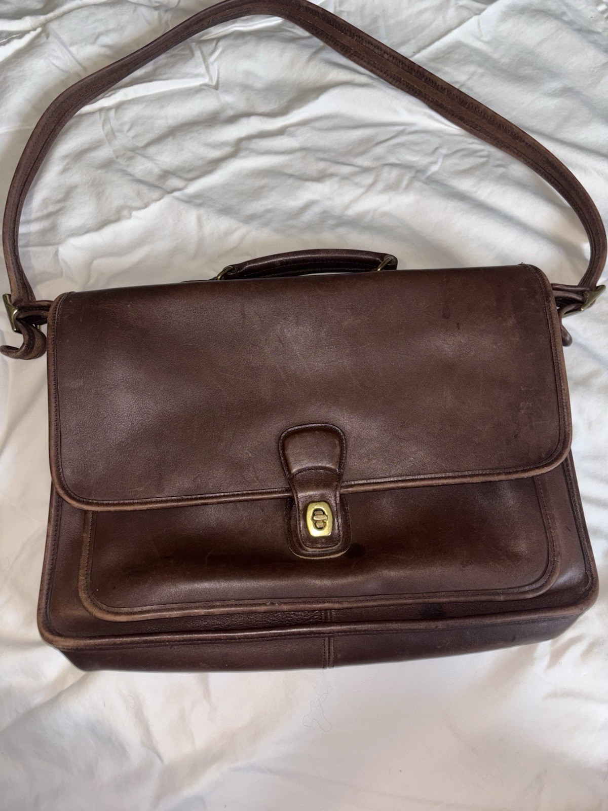 Vintage 1998 Coach Metropolitan Briefcase 5180 Brown Leather Bag w/ Strap Vintage 1998 Coach Metropolitan Briefcase 5180 Brown Leather Bag w/ Strap