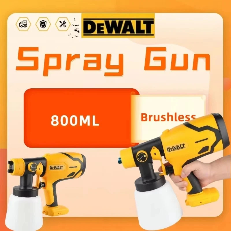 DEWALT 20V Cordless Paint Sprayer 800ML Electric Spray Gun Tool Only