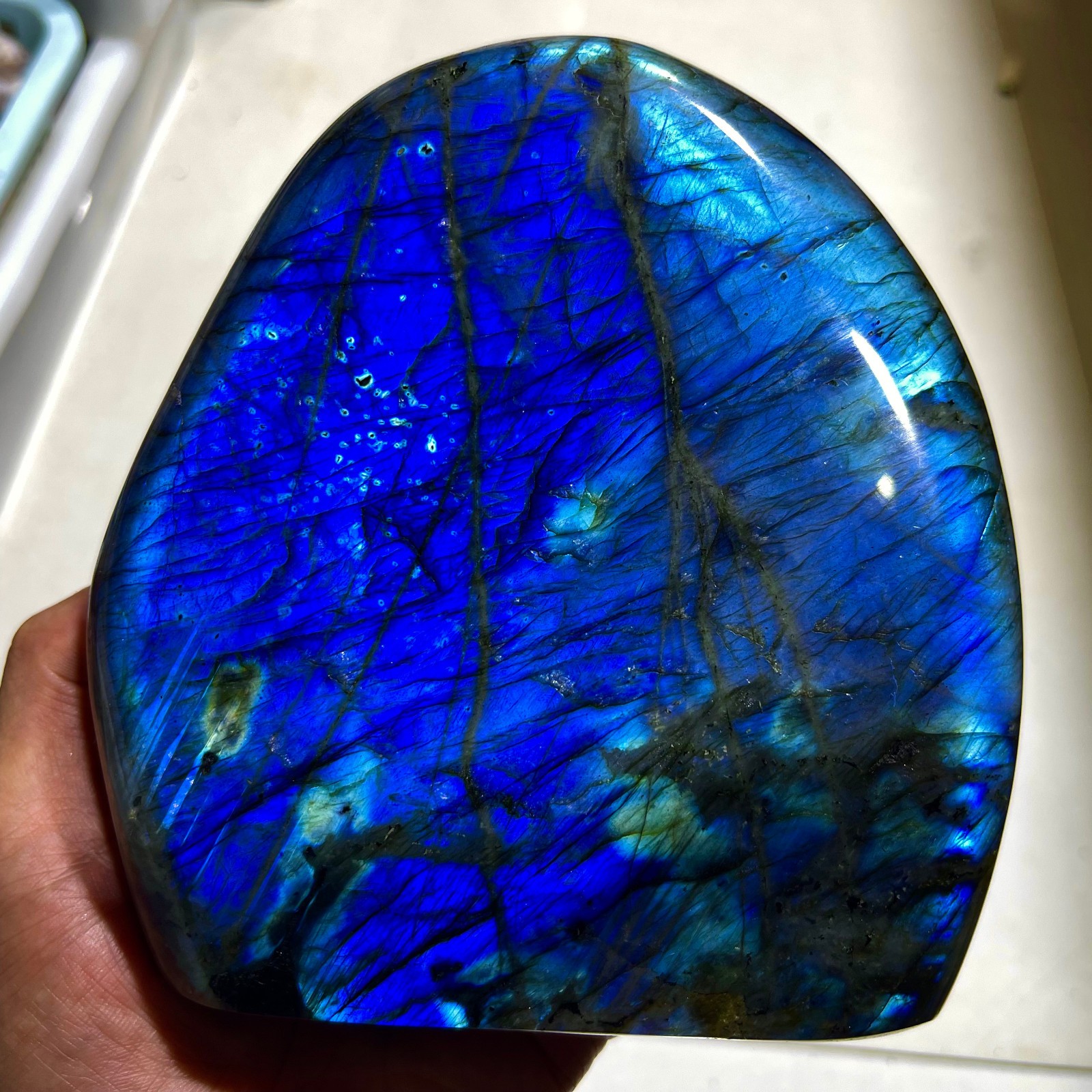 4.43LB TOP Natural labradorite quartz crystal Energy Mineral specimen