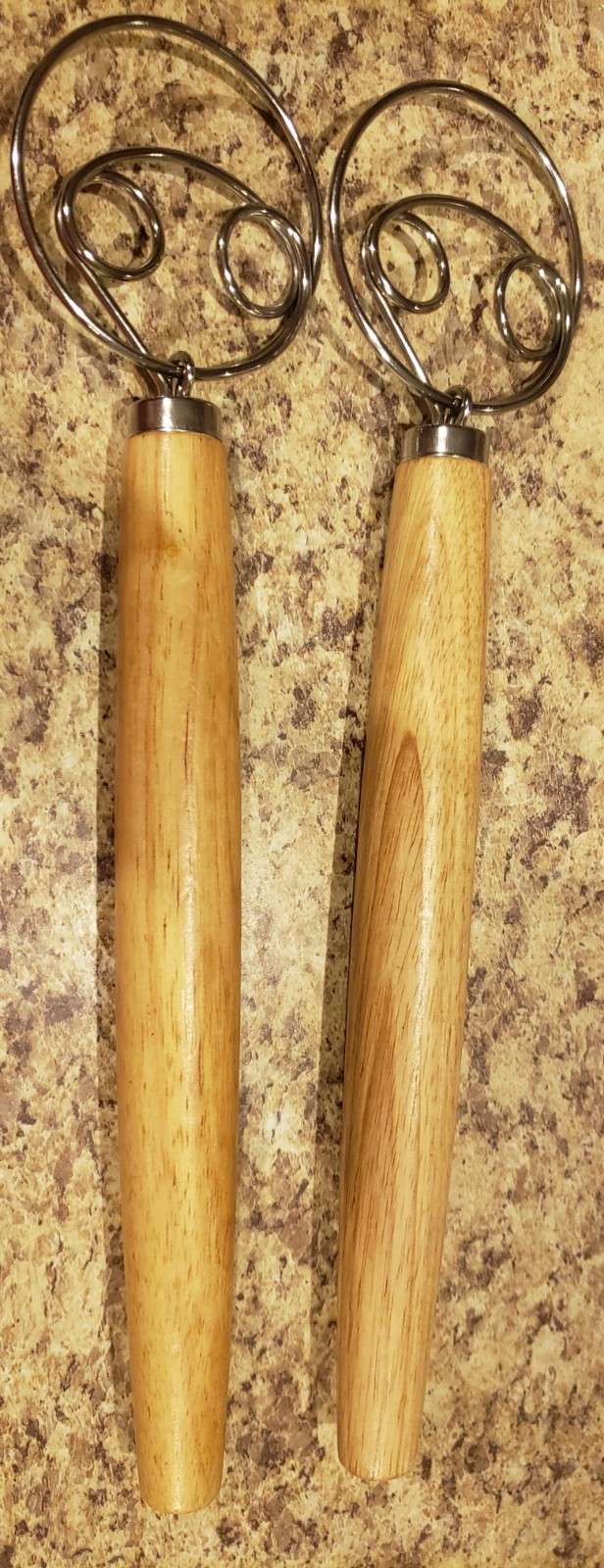 2-Pack Danish Dough Whisk, 13-Inch Dutch Whisk with Stainless Steel Ring, Dutch