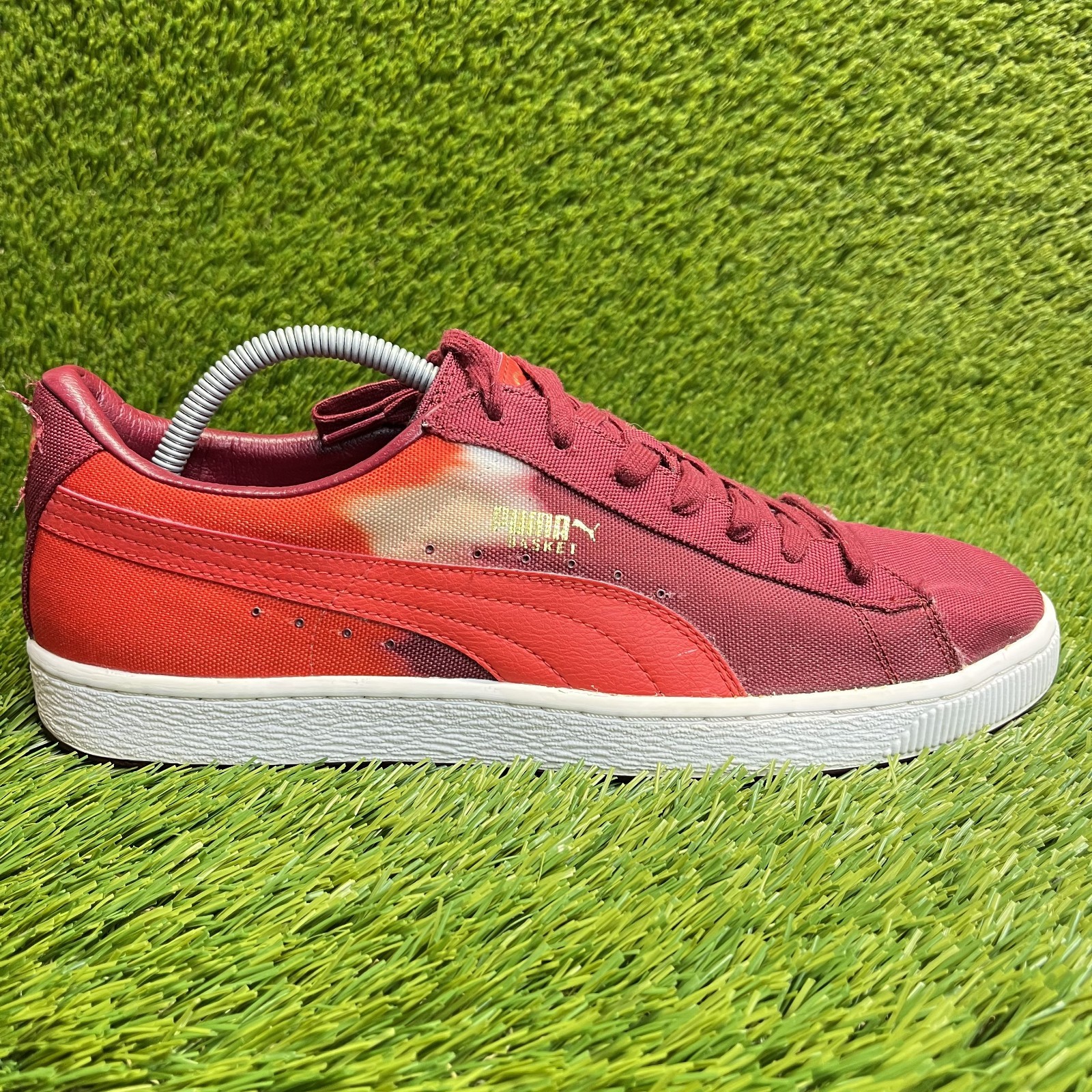 Puma Basket Classic Hand Dyed Red Mens Size 11.5 Athletic Walking Shoes Sneakers
