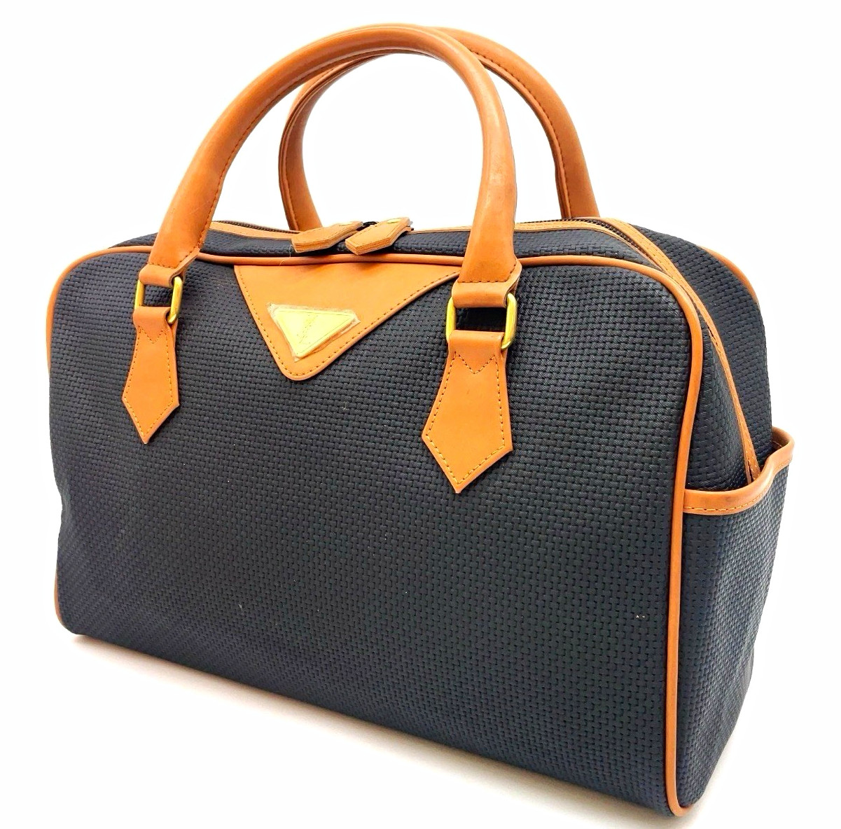 Auth Vintage YSL Yves Saint Laurent Coated Canvas Boston Bag Travel Tote w/ COA