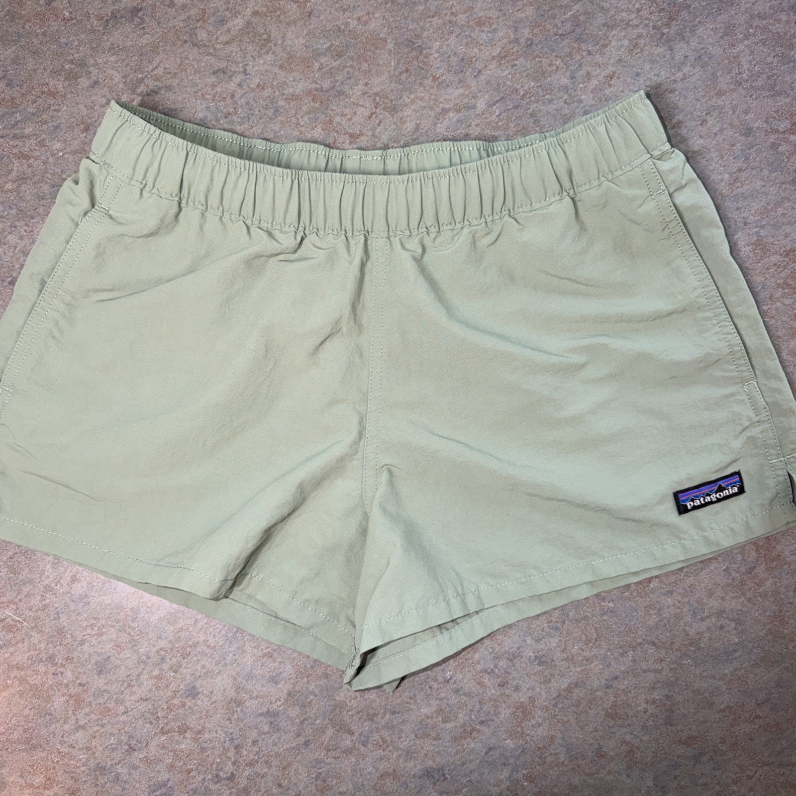 Patagonia Barely Baggies Shorts Womens XS Green 2.5in Recycled Nylon Outdoors