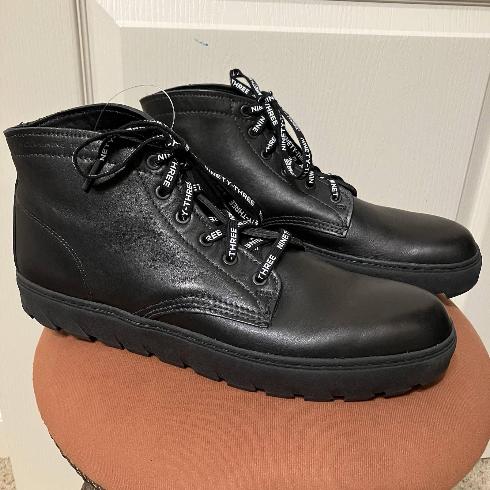 WOLVERINE x VIC MENSA Mid Combat Boots 1000 MILE W990060 Black - Sz 12 D New