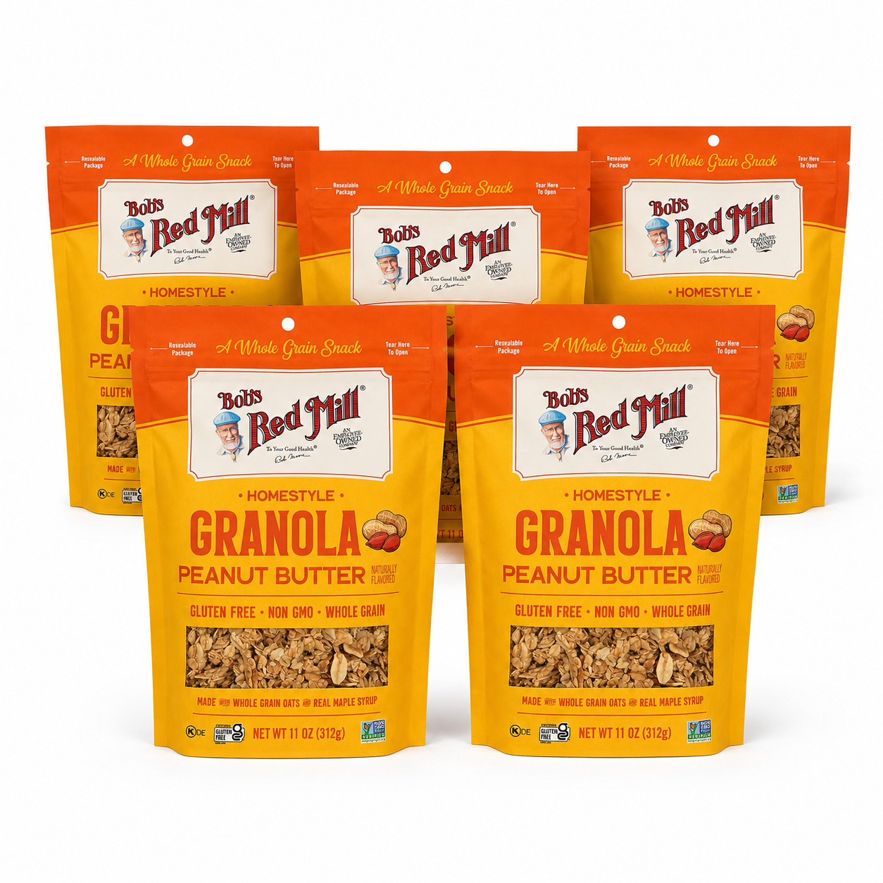 Bob’s Red Mill Peanut Butter Granola 11 oz Gluten Free Non-GMO 5 Pack