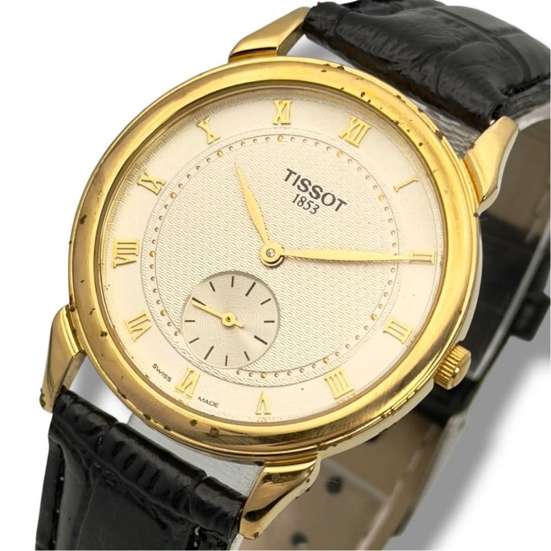 Tissot A280 Mens Quartz Watch Cream Dial Gold Black Small Seconds Tissot A280 Mens Quartz Watch Cream Dial Gold Black Small Seconds