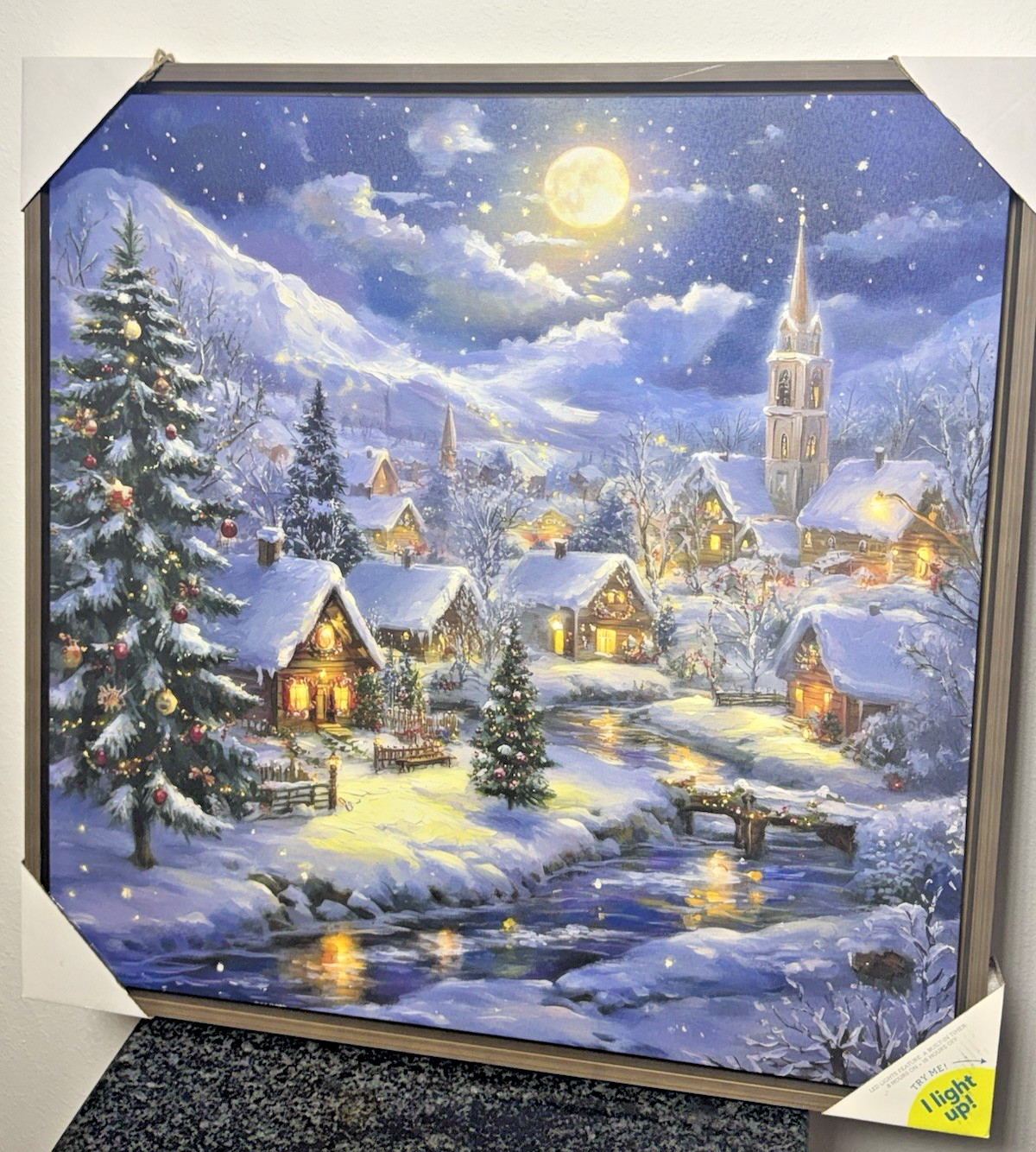 Robert Stanley Christmas Village Light Up Canvas Wall Decor 25.5” 2026 NEW