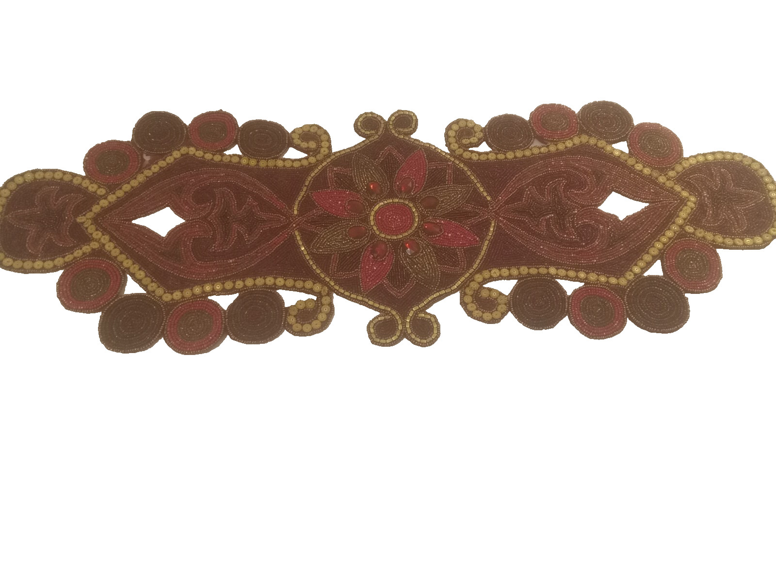 Pier 1 Imports Ornate Table Runner Handmade Heavily Beaded Deadstock NEW Pier 1 Imports Ornate Table Runner Handmade Heavily Beaded Deadstock NEW