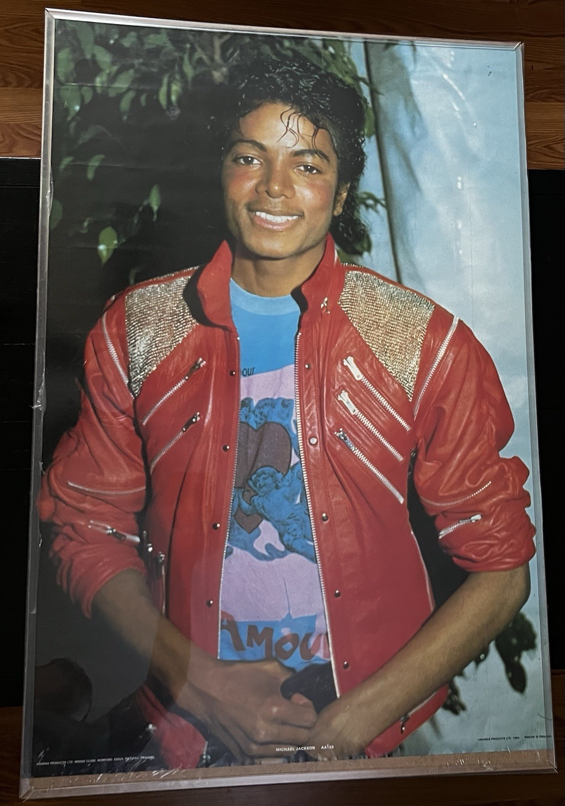 VINTAGE 1984 MICHAEL JACKSON RED BEAT IT AA139 POSTER 35” X 24.5” - New, READ