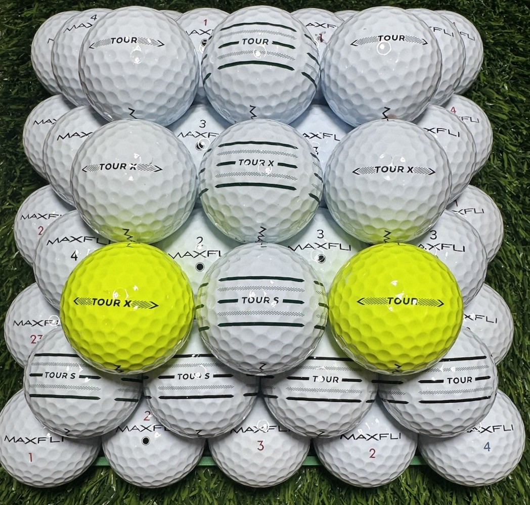 50 Maxfli TOUR, TOUR S, Tour X & Mix 5A/4A Near Mint Used Golf Balls Free Bag