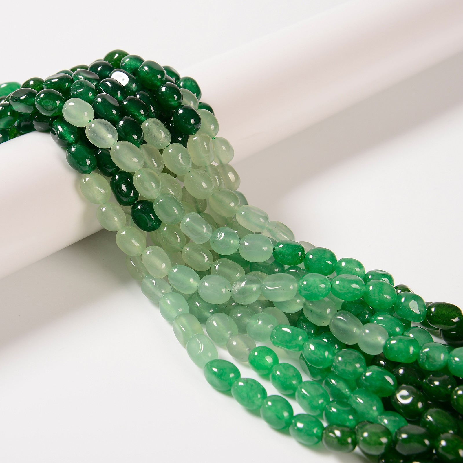 04 Multi-color Dyed Jade Pebble Nugget Beads Size 8x10mm 15.5\'\' Strand