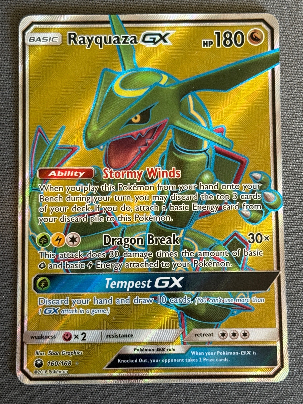2018 Pokemon Sun & Moon Celestial Storm Rayquaza Full Art #160/168 2018 Pokemon Sun & Moon Celestial Storm Rayquaza Full Art #160/168