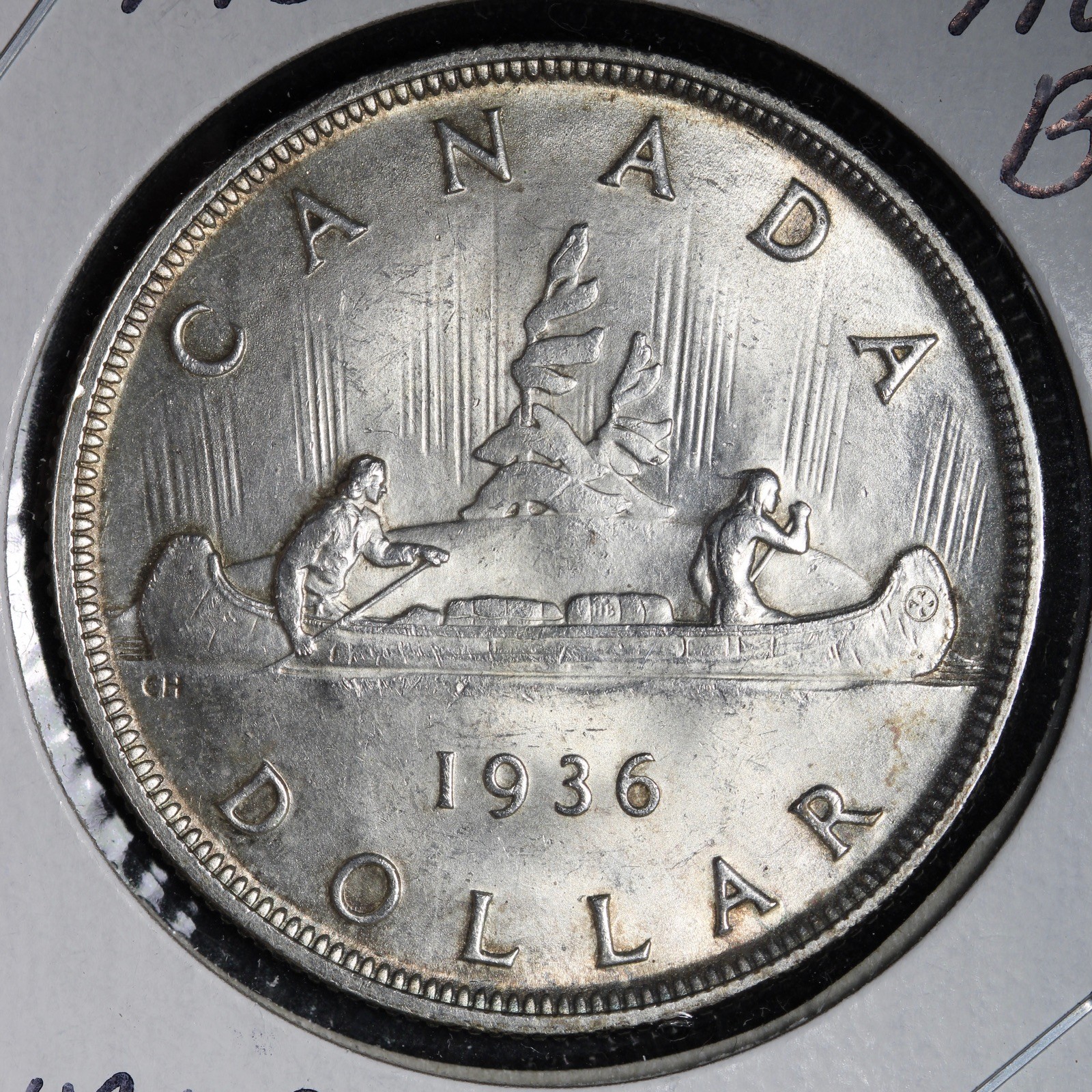 1936 Canada Silver One Dollar AU/BU E399 AKREB