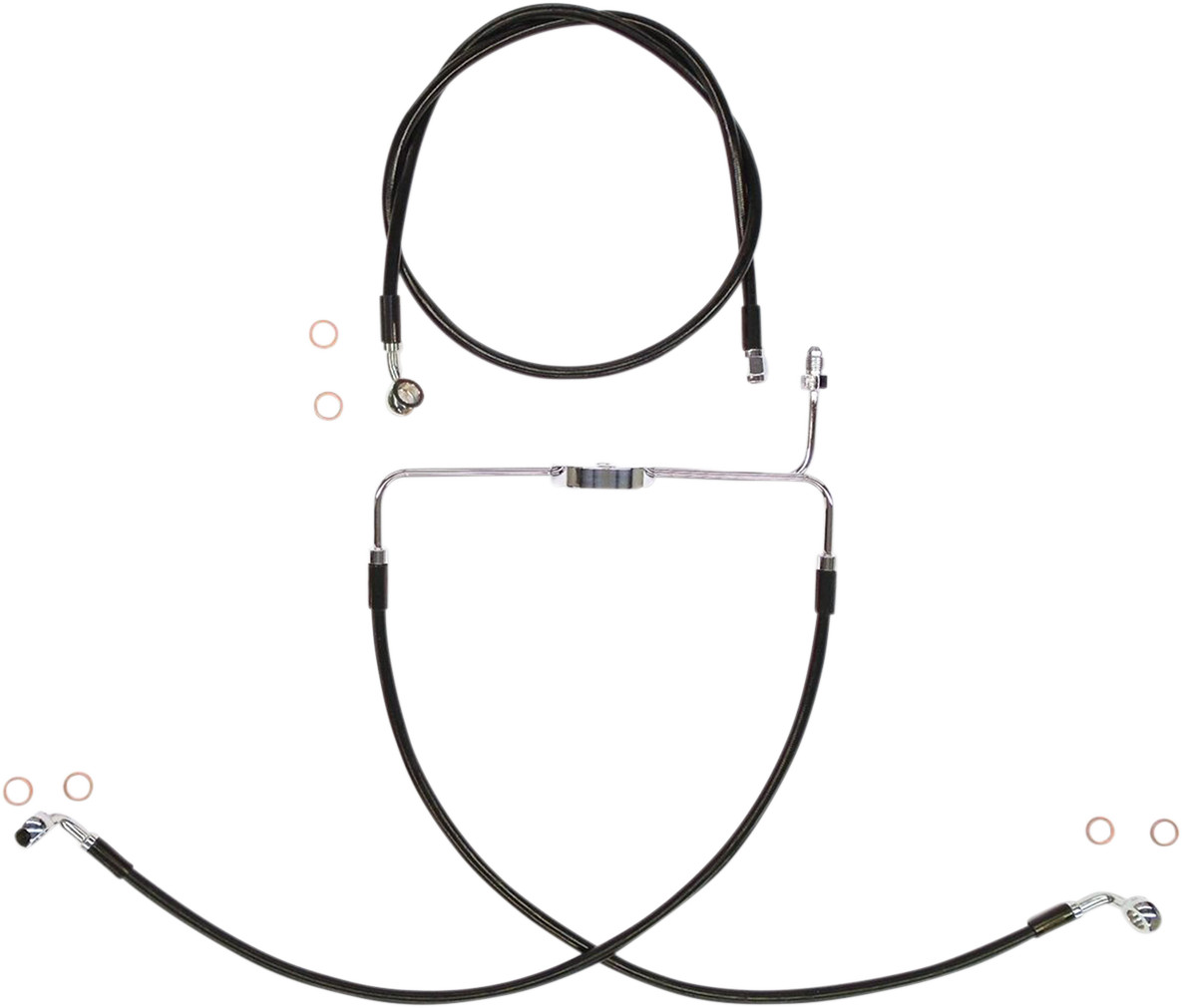 Magnum XR Black Stainless Front Brakeline Kit 25in Upper
