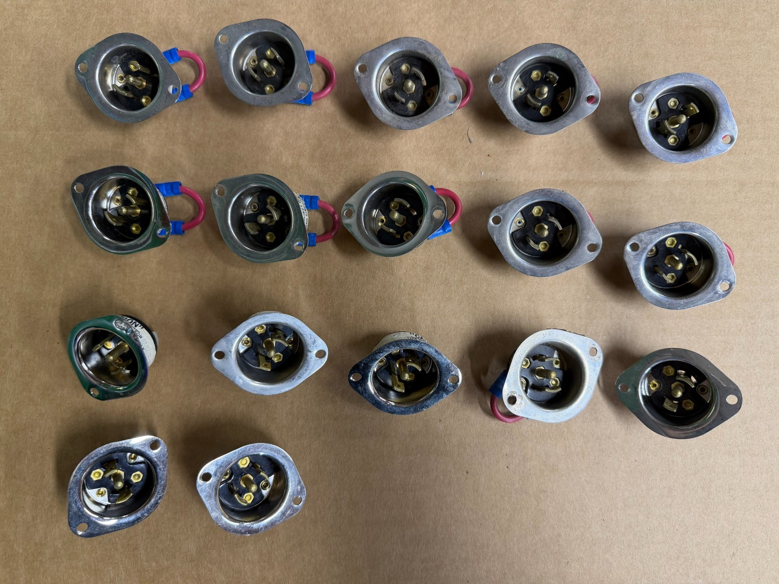 LOT OF 17 NEW HUBBELL HBL7486 MIDGET TWIST-LOCK, FLANGED INLET, 15A 125/250V AC