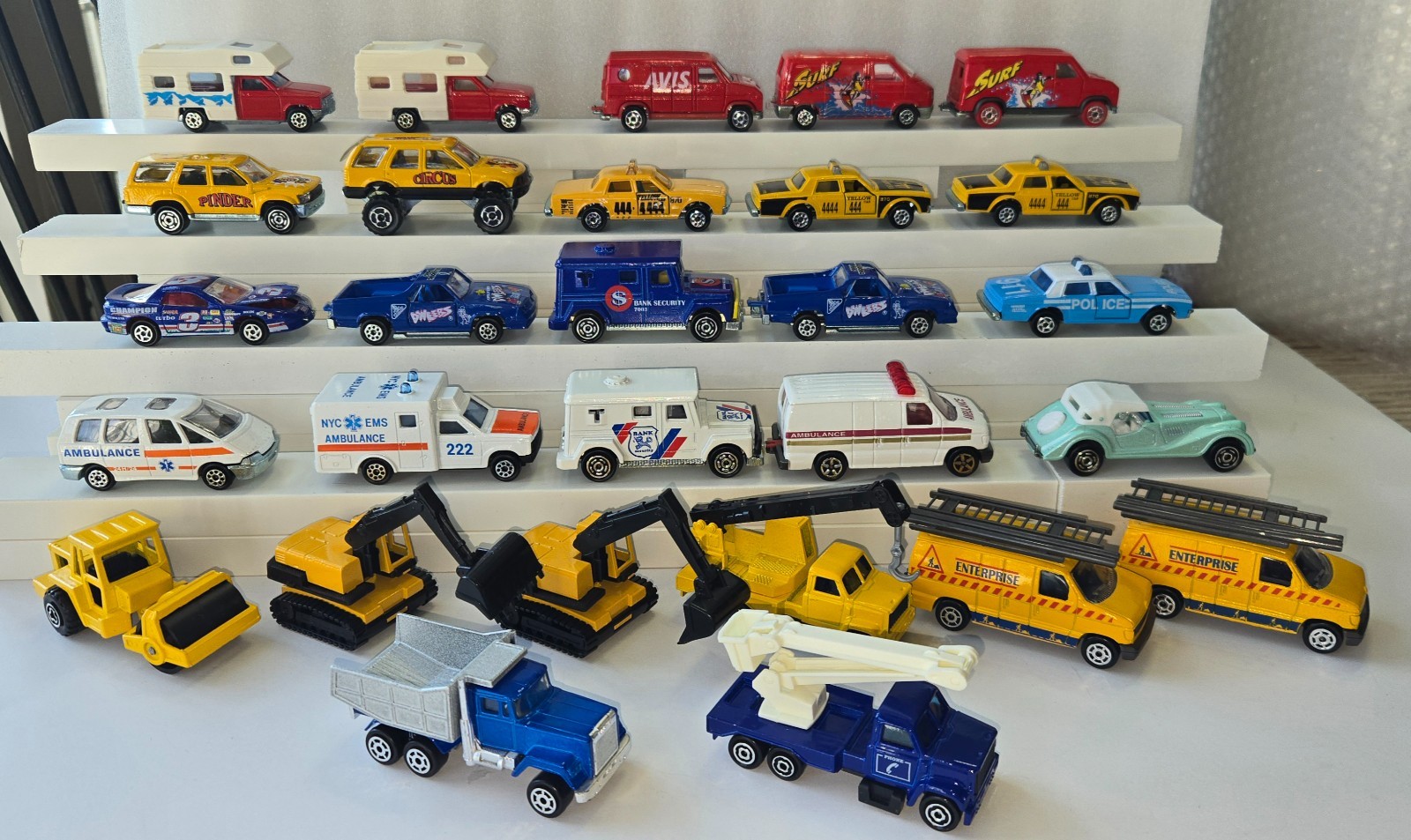 (28) Vintage Majorette Diecast Cars Construction Trucks Bus Van (Lot # C023) (28) Vintage Majorette Diecast Cars Construction Trucks Bus Van (Lot # C023)