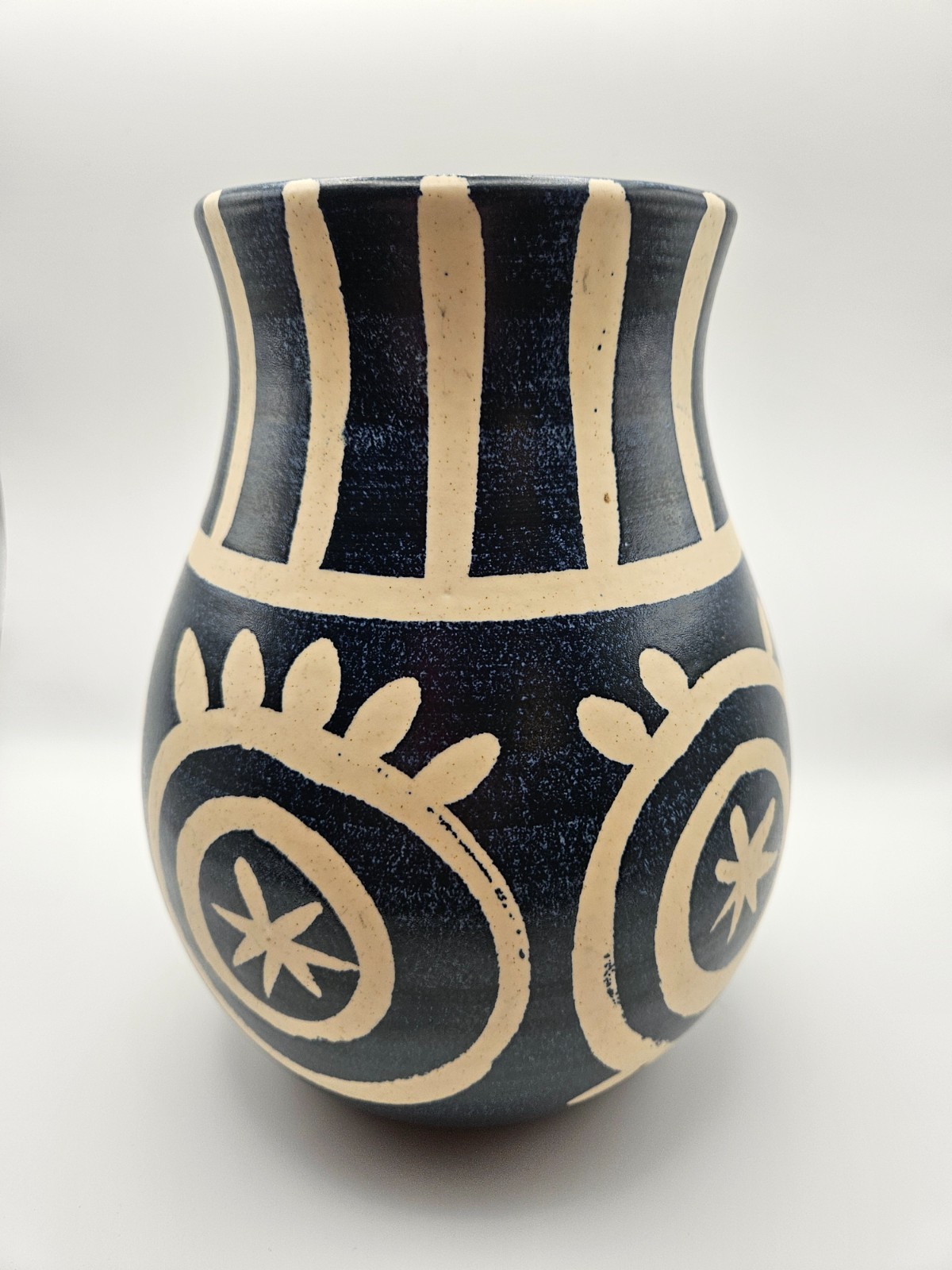 Vintage Flavia (Bitossi) Italy Ceramic Vase MCM Starburst Abstract 8\