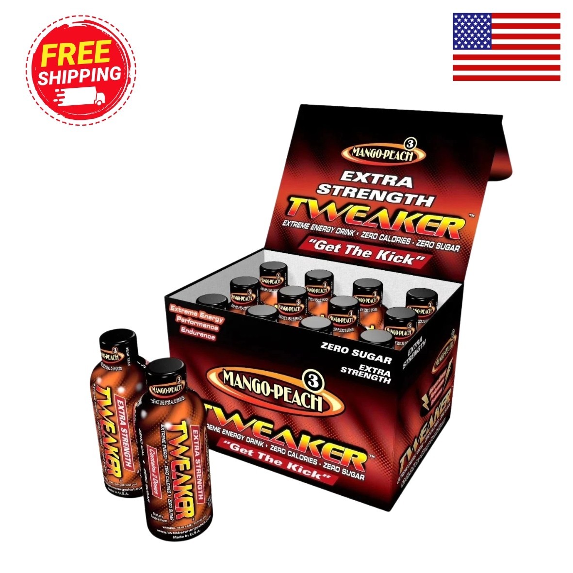 Tweaker Energy Shot, Mango Peach, Extra Strength, 2 fl oz, 12 Count. Tweaker Energy Shot, Mango Peach, Extra Strength, 2 fl oz, 12 Count.