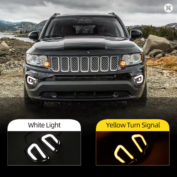 Pair LED DRL Daytime Running Driving Light  For Jeep Compass 2011-2016 US