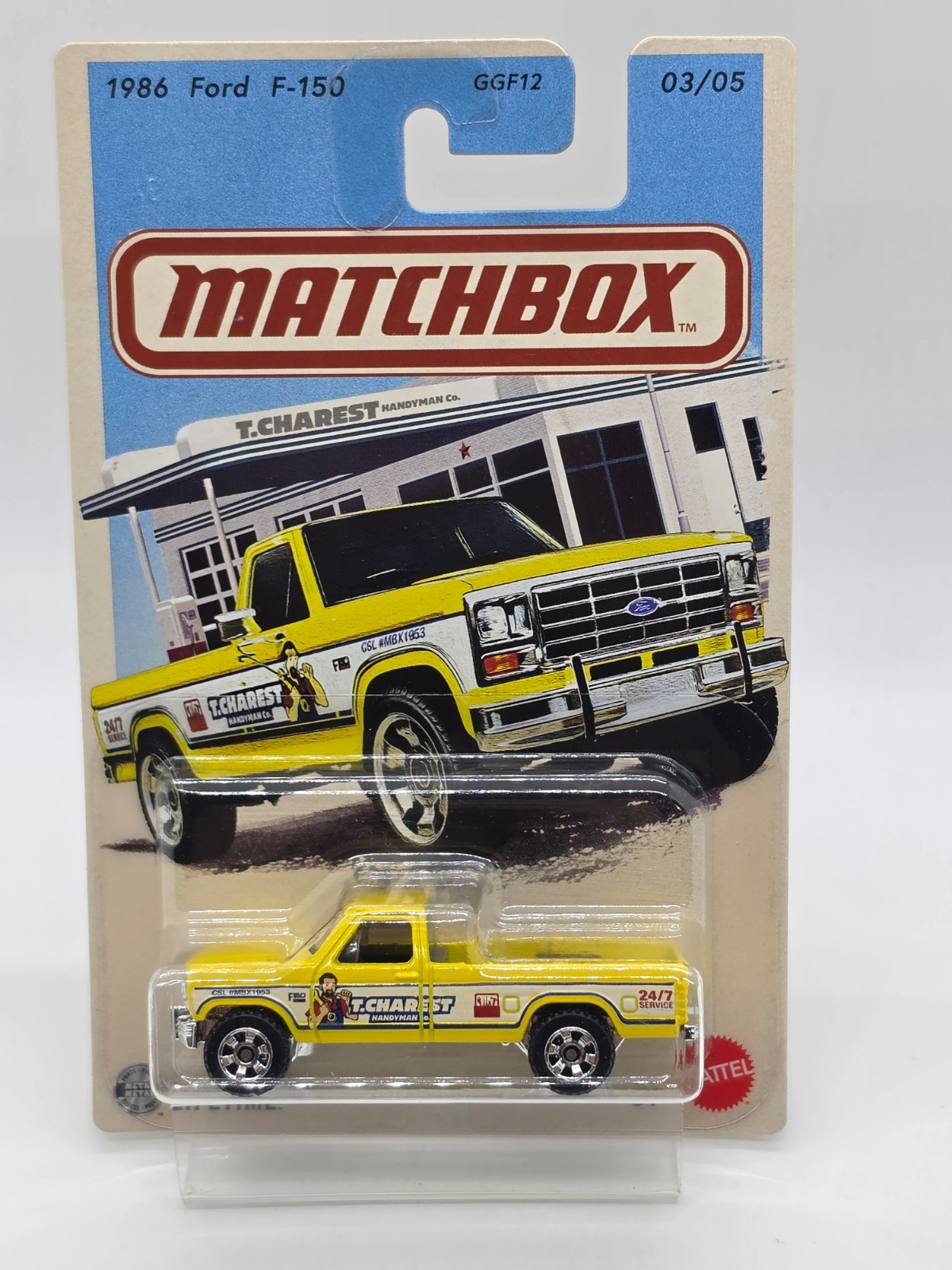Matchbox 1986 Ford F-150 Truck Series Yellow T. Charest Handyman Co. Walmart Exc