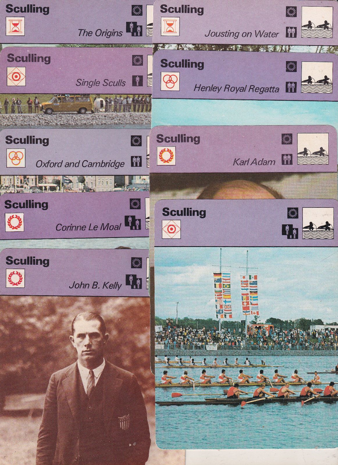 SCULLING Rowing Sport 1977-79 SPORTSCASTER 9 CARD LOT Oxford & Cambridge+