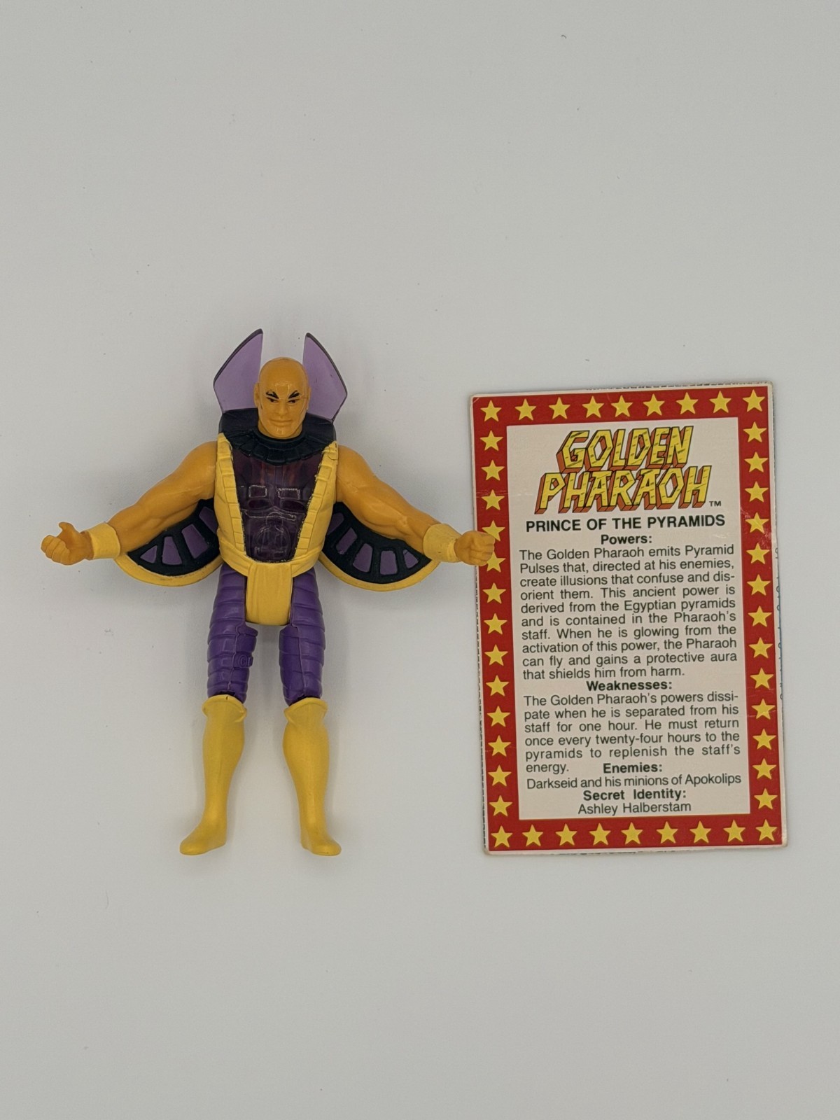 Vintage 1986 Kenner DC Super Powers Golden Pharaoh Action Figure with File Card