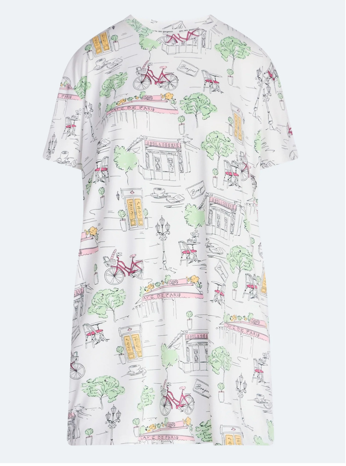 JOYSPUN Women’s Plus Size L-XL Paris Dreamy Sleepshirt Nightshirt Pockets New
