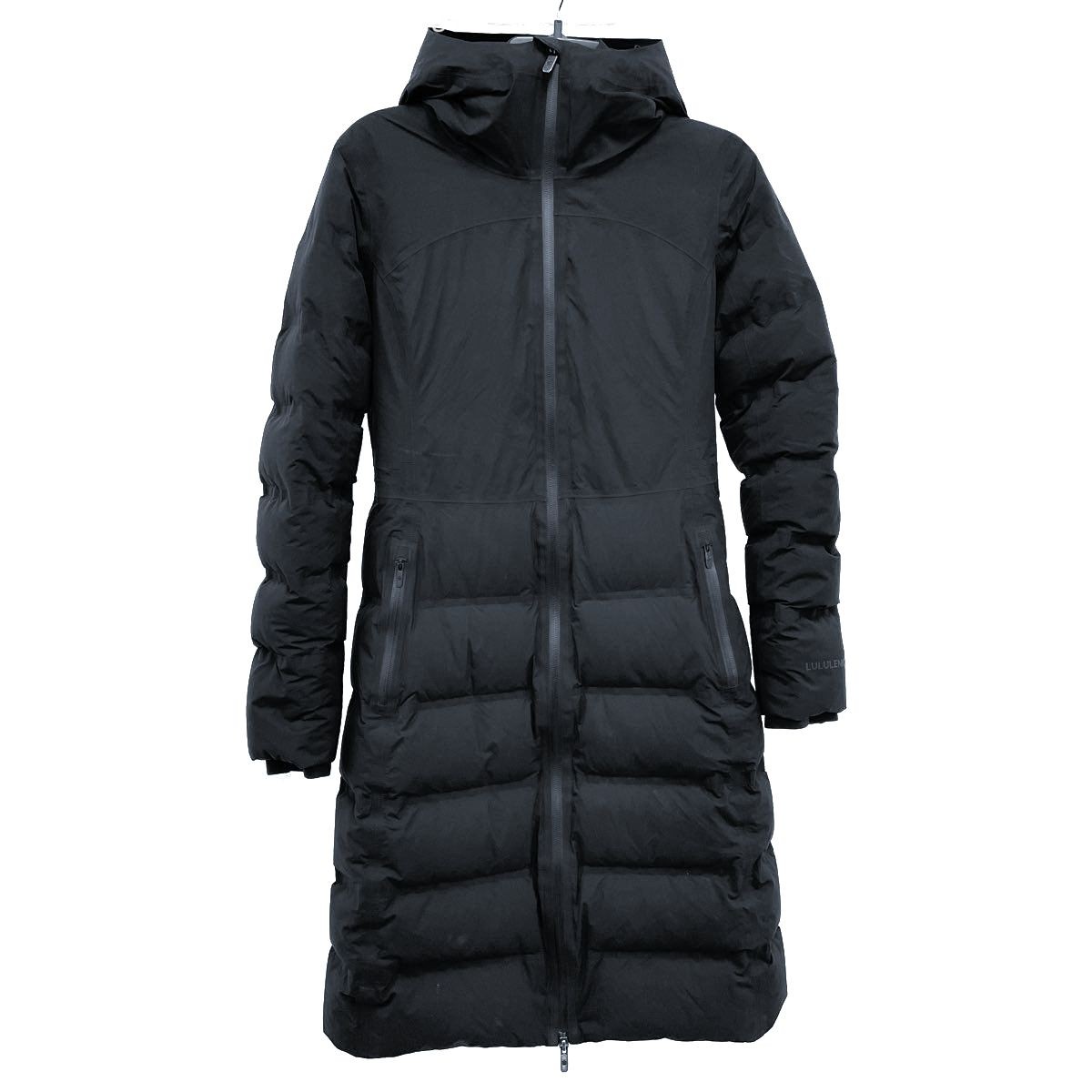 Wmns LULULEMON Down Fill Black Sleet Street Long Hooded Winter Puffer Jacket 4 Wmns LULULEMON Down Fill Black Sleet Street Long Hooded Winter Puffer Jacket 4