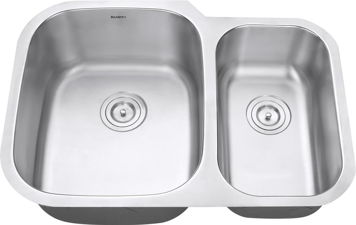 Ruvati 29-inch Undermount 60/40 Double Bowl 16 Gauge Kitchen Sink- RVM4500 Ruvati 29-inch Undermount 60/40 Double Bowl 16 Gauge Kitchen Sink- RVM4500