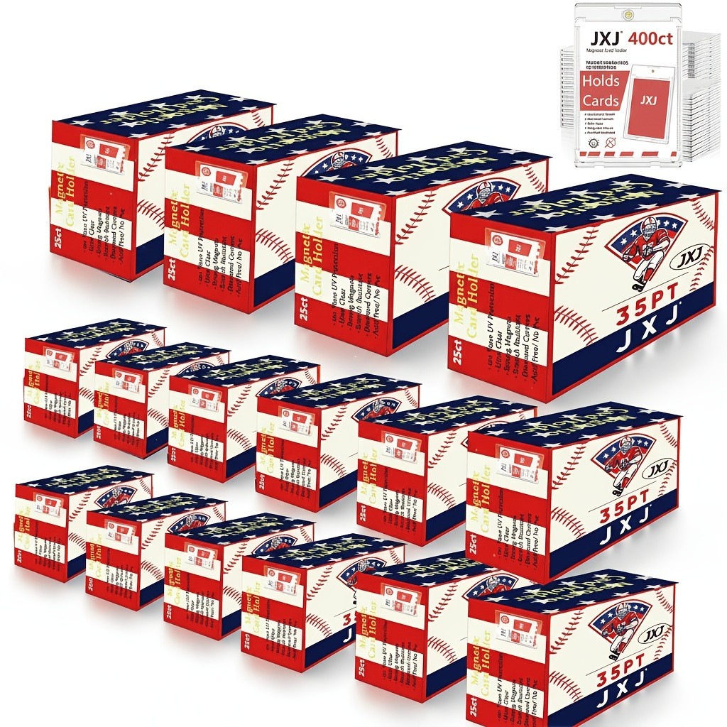[400ct Magnetic Card Holder] - 35pt Thick Card Case Protector For Baseball