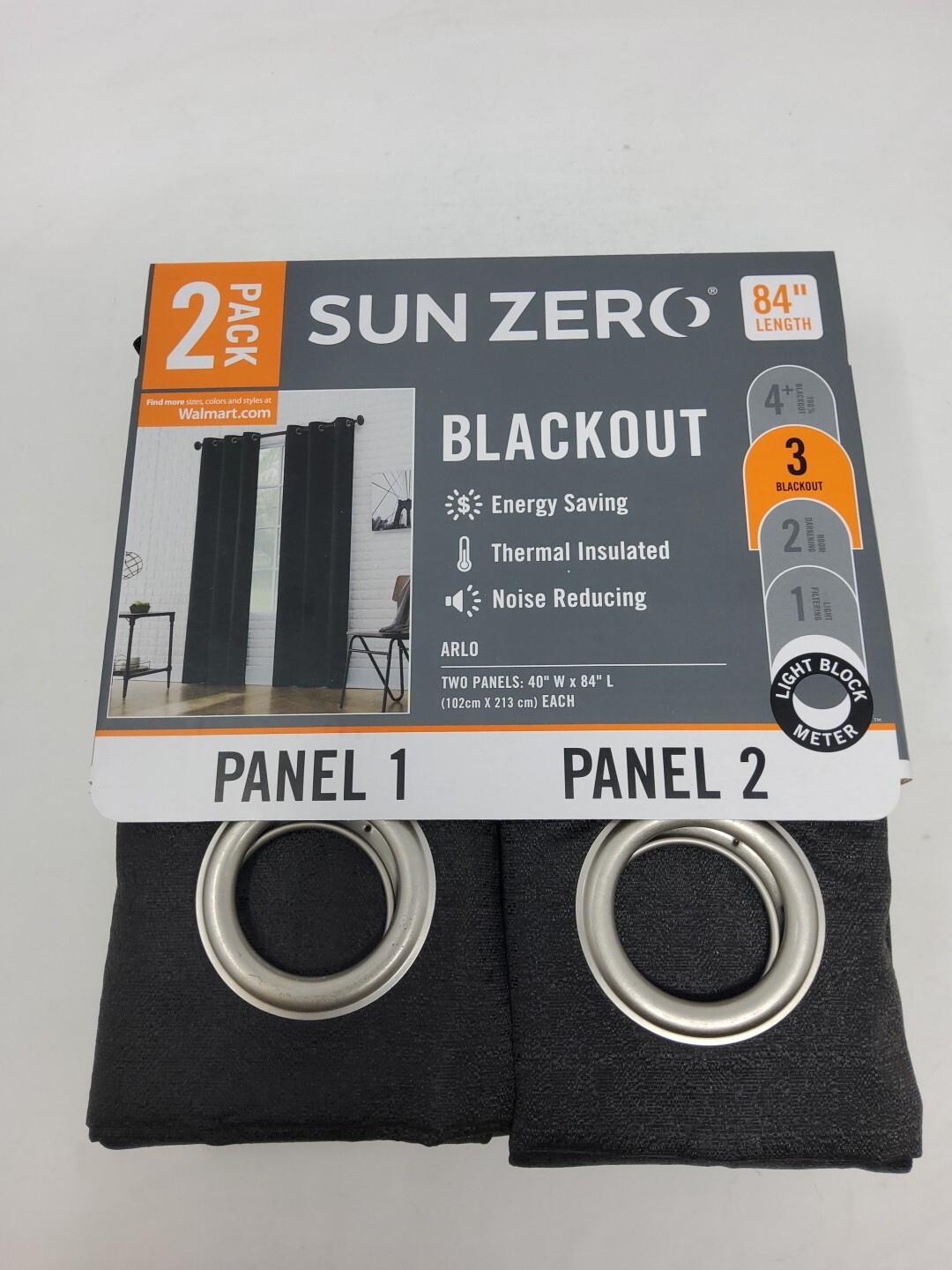 Sun Zero Arlo Blackout Two Grommet Panels 40\ Sun Zero Arlo Blackout Two Grommet Panels 40\