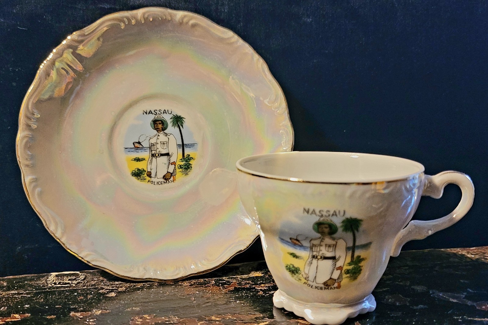 Vintage Nassau Bahamas Travel Souvenir Demitasse Cup And Saucer Vintage Nassau Bahamas Travel Souvenir Demitasse Cup And Saucer